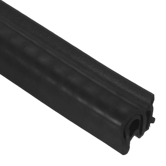 Door Weather Stripping 9.8FT, 13mm W x 12mm H EPDM Car Door Rubber Edge Trim Seal Strip Gasket with Side Bulb Fit 0.5mm to 2.5mm Edge for Electrical Cabinet Car Boat Truck, Black