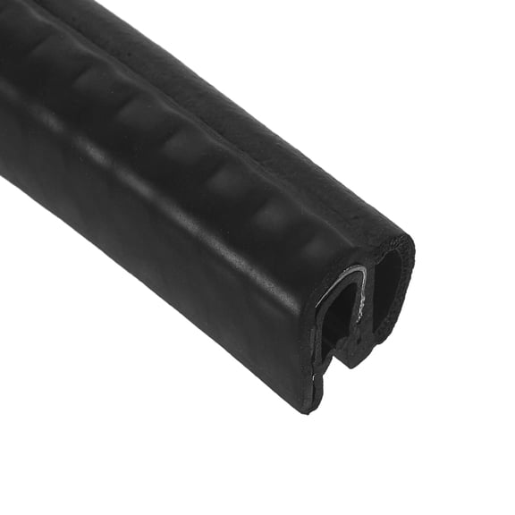 Door Weather Stripping 9.8FT, 13mm W x 13mm H EPDM Car Door Rubber Edge Trim Seal Strip Gasket with Side Bulb Fit 0.5mm to 3.5mm Edge for Electrical Cabinet Car Boat Truck, Black