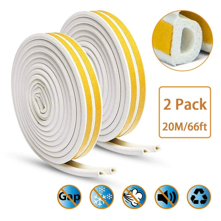 Loviver 10M Brush Seal Insulation Weather Strip Window Frame Seal Door Seal Strip Self Sticky Sealing Strip 0.35 0.2 inch Thick Windproof Gray