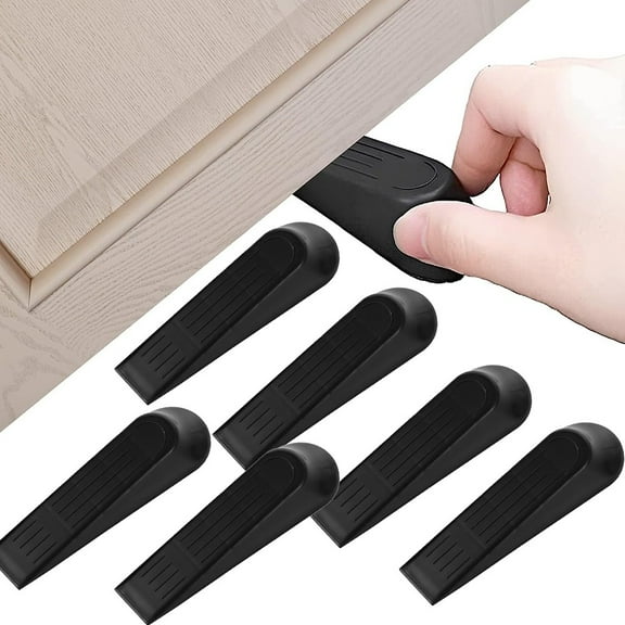 Door Wedge Rubber Heavy Duty Stop Large Strong Stopper Jammer Non Slip 6Pcs