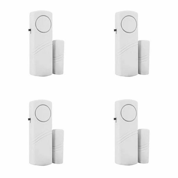 Door Window Alarm, Personal Security Window, Burglar Alarm, Home Security Wireless Magnetic Sensor Anti-Theft Alarm (4 Pcs) Home Alarm(Batteries not included)