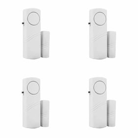 Door Window Alarm, Personal Security Window, Burglar Alarm, Home Security Wireless Magnetic Sensor Anti-Theft Alarm (4 Pcs) Home Alarm(Batteries not included)