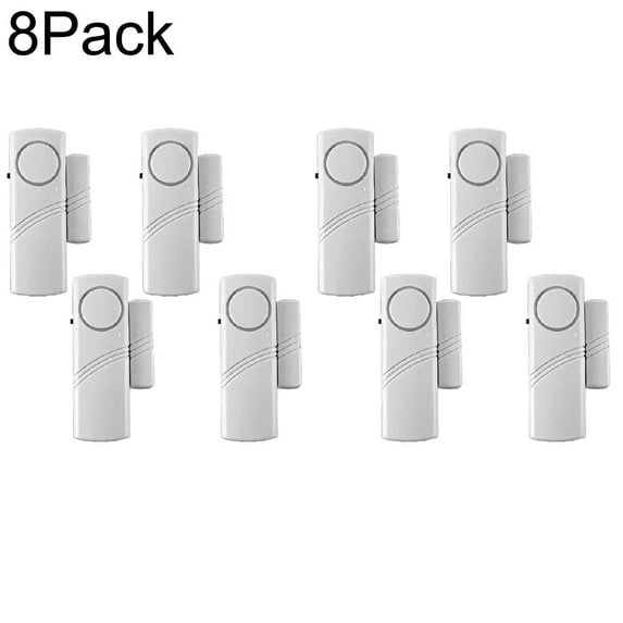 Door Window Alarm, Personal Security Window, Burglar Alarm, Home Security Wireless Magnetic Sensor Anti-Theft Alarm (8 Pcs) Home Alarm(Batteries not included)