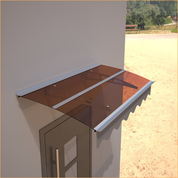 Door Window Awning | Modern 59" Wide x 34" Deep | Polycarbonate Aluminum for House Entry | Multicolor|PC