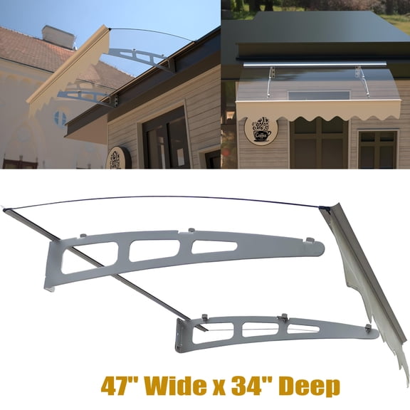 Door Window Awnings Exterior for Patios, Outdoor Clear Covers Awning for Wooden Wall House Door Entrance Shade and Rain Snow