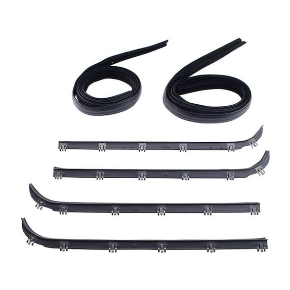 Door Window Belt Weatherstrip Kit 6 Piece - Compatible with 1984 - 1991 Ford E-250 Econoline 1985 1986 1987 1988 1989 1990