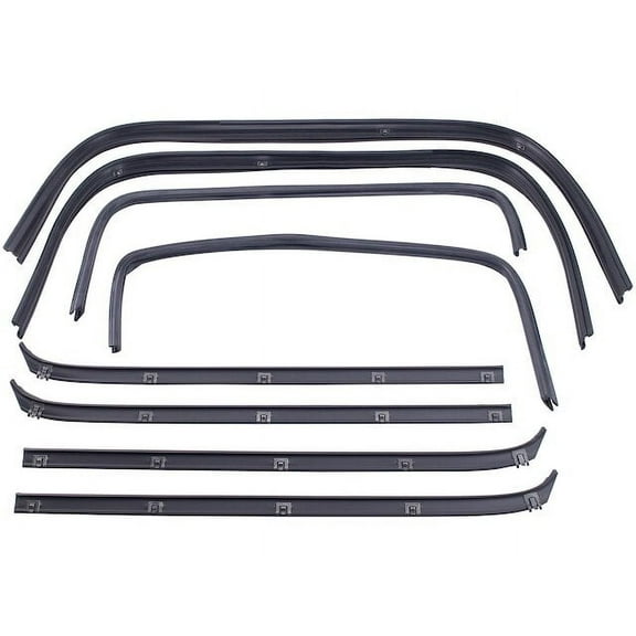 Door Window Belt Weatherstrip Kit 8 Piece - Compatible with 1981 - 1993 Dodge D350 1982 1983 1984 1985 1986 1987 1988 1989 1990 1991 1992
