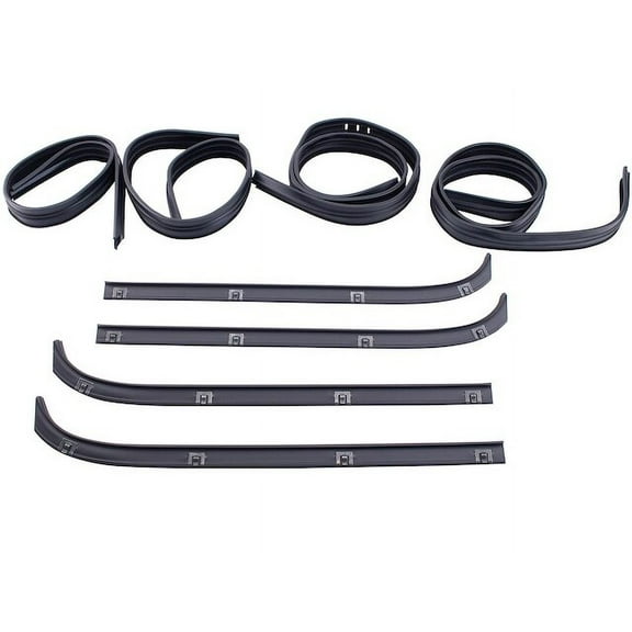 Door Window Belt Weatherstrip Kit 8 Piece - Compatible with 1995 - 1997 Dodge B3500 1996