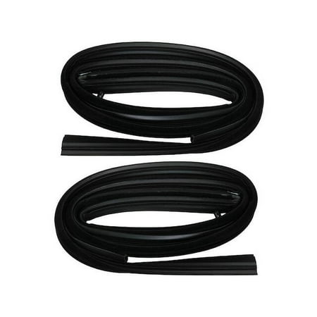 Door Window Glass Run Channel 2 Piece Set - Compatible with 1973 - 1974, 1987 - 1991 Chevy Blazer 1988 1989 1990