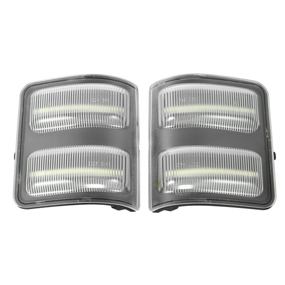 Door Wing Mirror Turn Signal Indicator Light 7C3Z13776 for Ford F-250 Plastic Black Transparent 1 Pair
