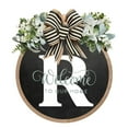 thumbnail image 1 of Door Wreath under $5! kkbbma Personalized Door Wreath Sign, Round Wooden Welcome Plaque, Seasonal Front Door Decor, Custom Name Hanging Decor, Garden Porch Decoration, 1 of 1