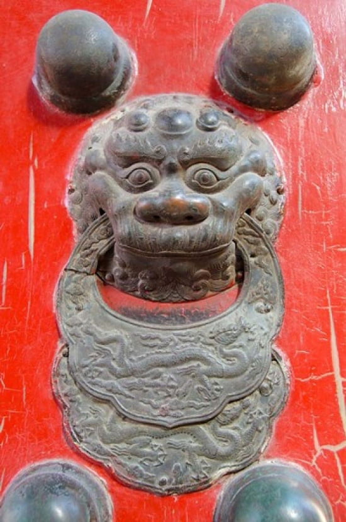Door knocker Hall of Consolation Forbidden City Beijing China Canvas Art - Cindy Miller Hopkins DanitaDelimont (11 x 16)