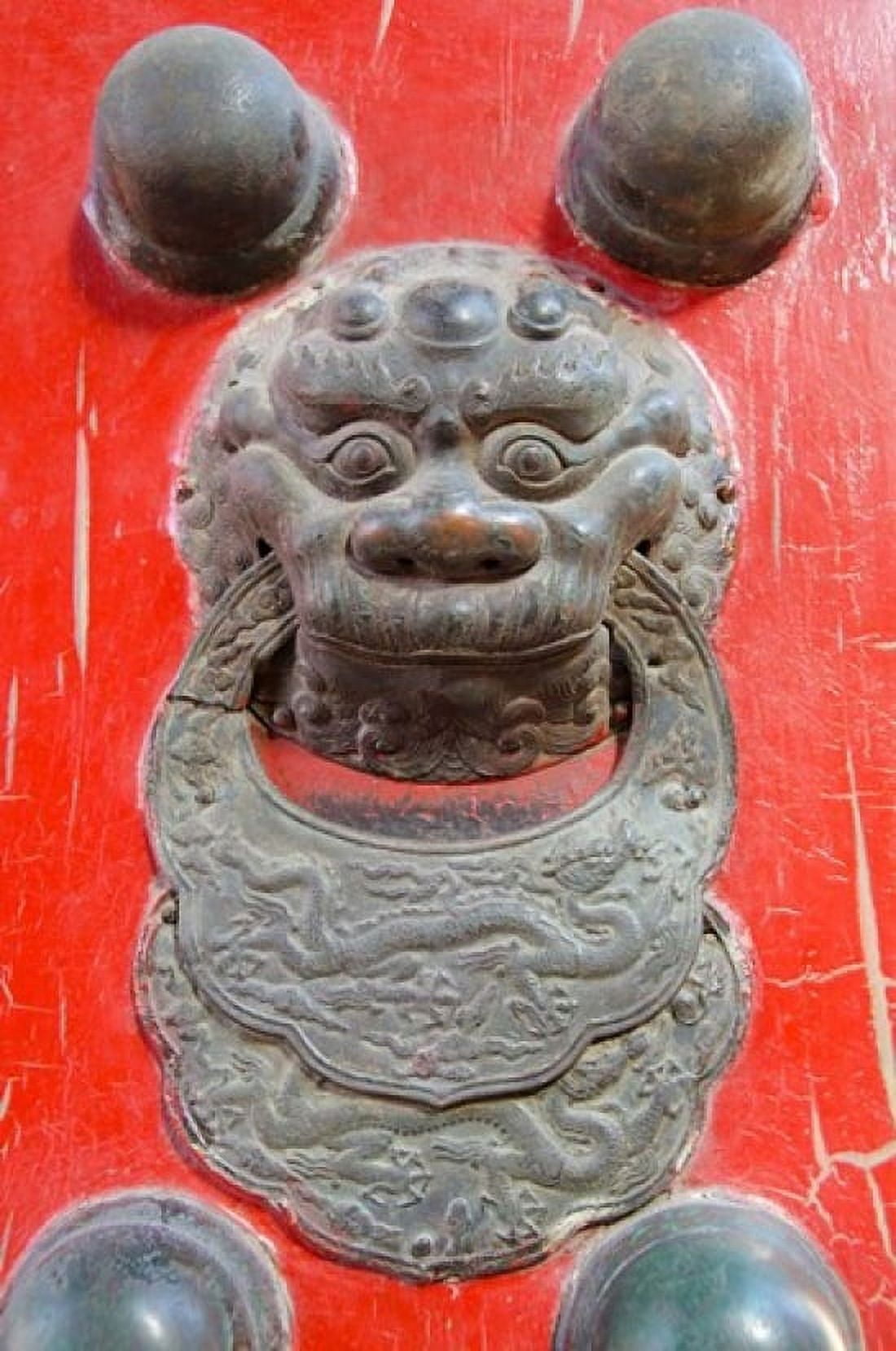 Door knocker Hall of Consolation Forbidden City Beijing China Canvas Art - Cindy Miller Hopkins DanitaDelimont (22 x 33)