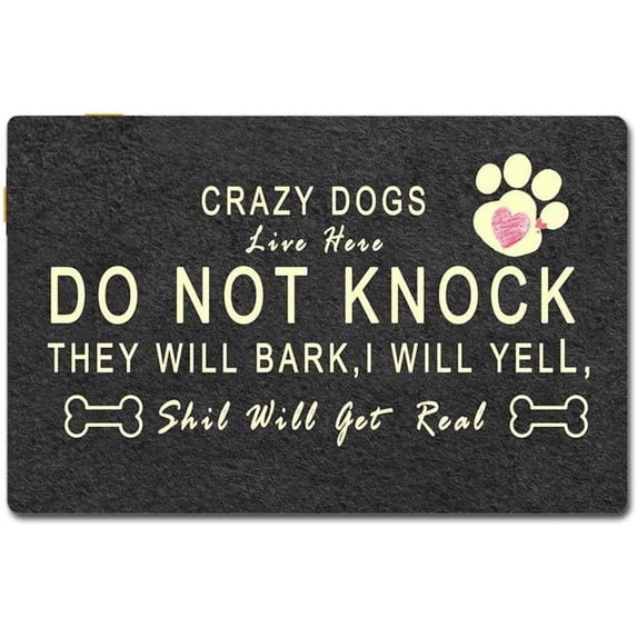 Door mat 3D Printing Floor mat Doormat Do Not Knock Funny Door Mat Entrance Floor Mat Indoor Decorative Doormat Non-Slip Christmas Home decoration-18*30 in