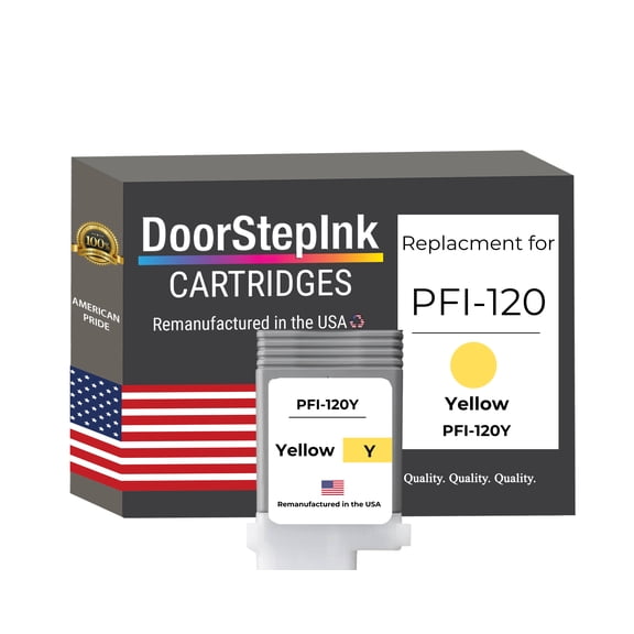 DoorStepInk Brand for Canon PFI-120 130ml Yellow Ink Tank ( PFI-120Y) Ink Replacement for Canon TM-205 TM-300 TM-305 Printer