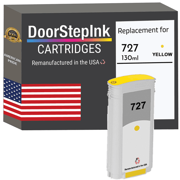 DoorStepInk High Yield Ink Cartridge 727 130ML Yellow Compatible for DesignJet T1500, T1530, T2500