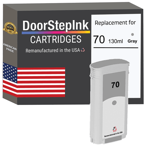 DoorStepInk High Yield Ink Cartridge for 70 130ML Gray Compatible with DesignJet Z3100, Z3100ps, Z3200, Z3200ps