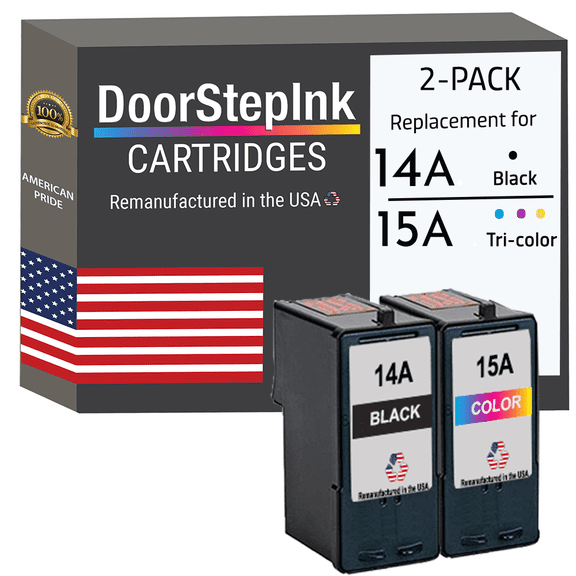 DoorStepInk Ink Cartridges for Lexmark #14A Black and #15A Tri-Color