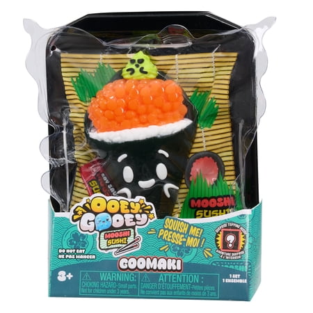 Ooey Gooey Mooshi Sushi Goomaki Squishy Sushi Toy, Stretchy Sensory Fidget Toy for Kids Ages 3+