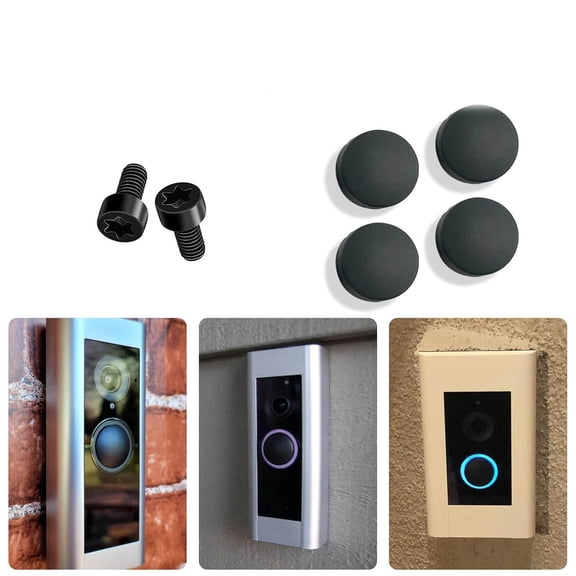 Doorbell Button Replacement for Doorbell Pro/Peephole Camera - 4-Pack Includes Screws, Fixes Cracked Buttons, Easy DIY Install
