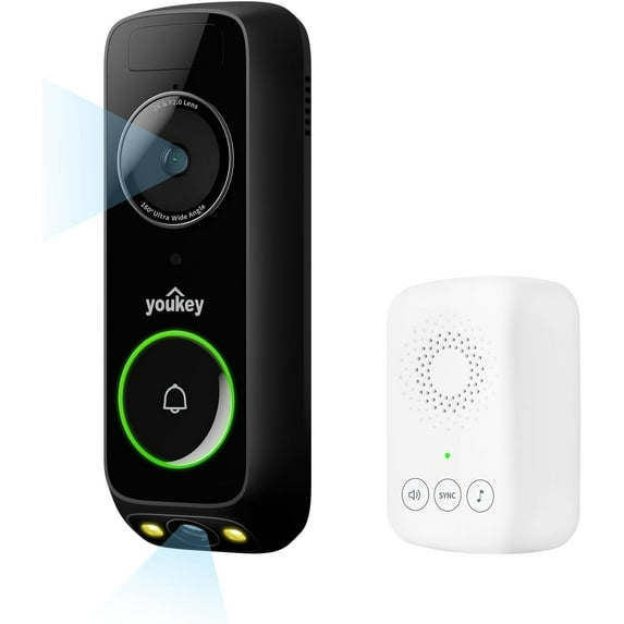 Doorbell Camera Wireless with Chime, No Monthly Fee, 2K Battery Head-to ...