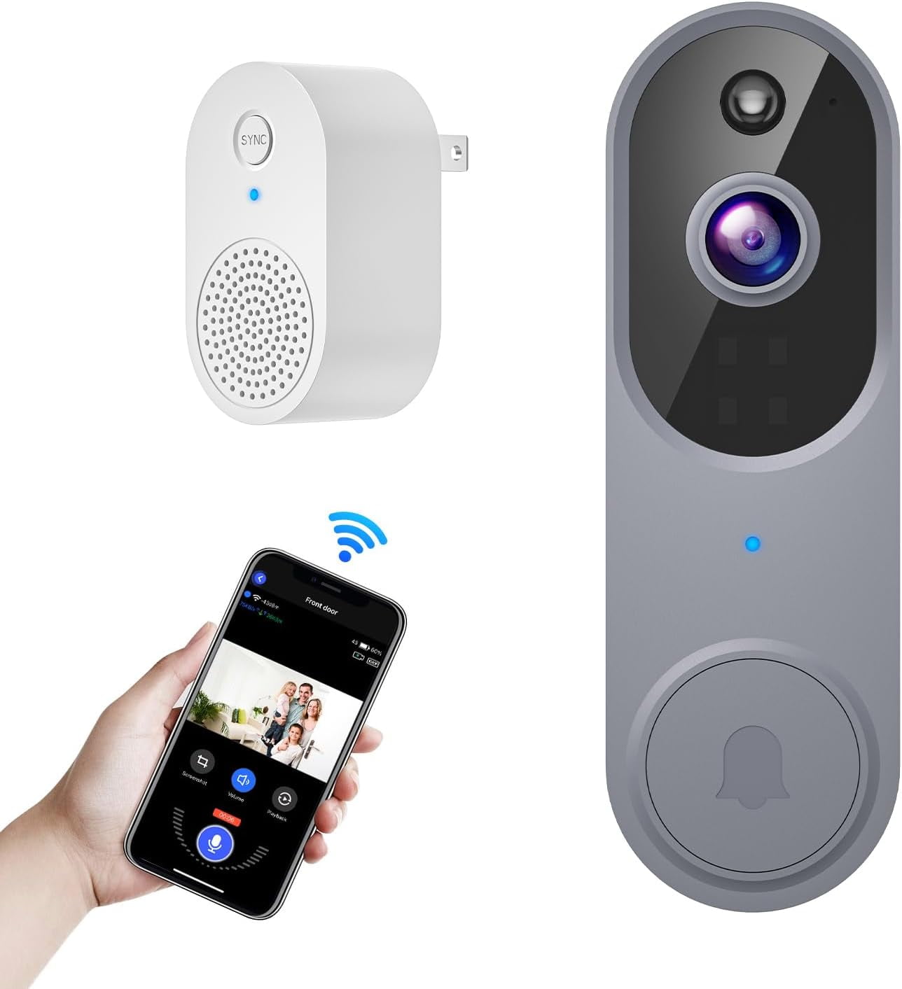 Doorbell Camera Wireless,Door Bell Cameras Wireless,1080P Wireless ...