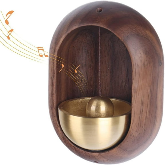 The Doorbell Hung on The Door by The Shopkeeper,the Magnetic Doorbell for Opening The Door,creative Gifts,unique Decorations and Entrance Hanging Decorations for Fridge and Barn Door (Walnut Color-B)