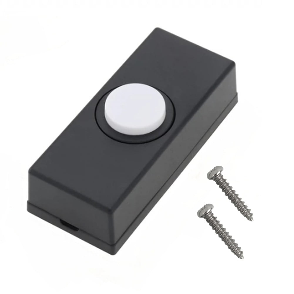 Doorbell Push Button Black Door Bell Chime Bell Push Press Button Inserts Wall Plastic Hard