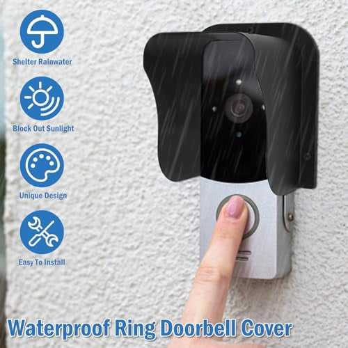 Doorbell Rain Cover, Metal Waterproof Shell Visual Doorbell Rain Cover, Anti-Glare Control Protector for Doorbell Sun and Weather Protection, Access Control Keypad Cover for Most V