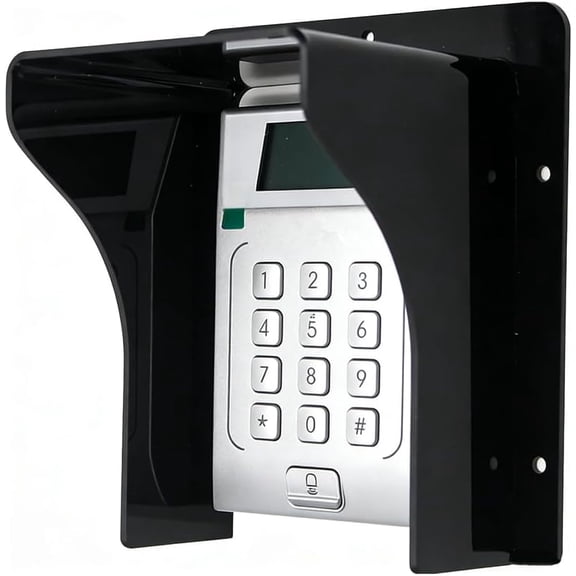 Doorbell Rain Cover Weatherproof for Ring Nest Video Doorbells, Universal Keypad Cover Protector for Outside Camera Door, Gate Access Control, Doorbell & Fingerprint Lock (M - Black Without lid)