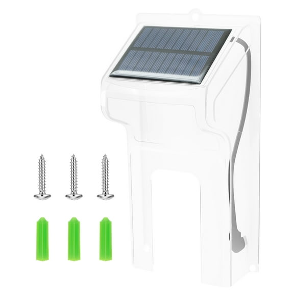 Doorbell Rain Cover with Solar Panel Transparent Plastic Doorbell Waterproof Protector Easy Installation Ring Doorbell Cover Protector for Doorbell