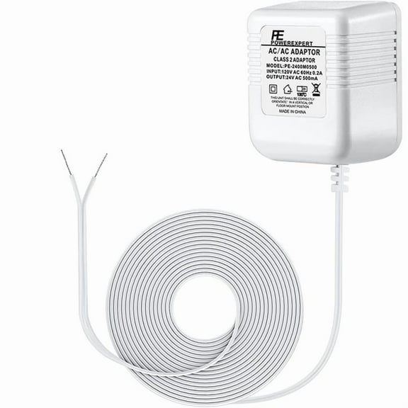 Doorbell Transformer 24V Adapter for Ring Video Doorbell, 16.4ft Long C Wire Power Supply, Most Doorbells US