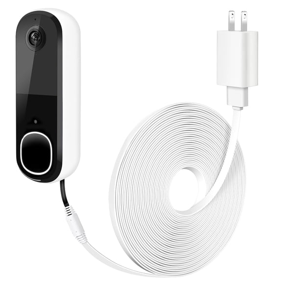 Doorbell Transformer Cable Compatible with Arlo Video 2K (2nd Generation), Weaterproof 16.4ft/5m Flat Power Cord Charging Your Continuously