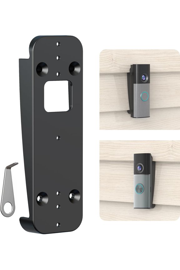 Doorbell Vinyl Siding Mount, for R-ing Battery Doorbell/Plus/Pro (2026 Newest Model) & Wired Doorbell/Plus/Pro (2nd/3rd Gen), Sturdy Angle Mounting Bracket Wedge Kit for 4" Standard Siding