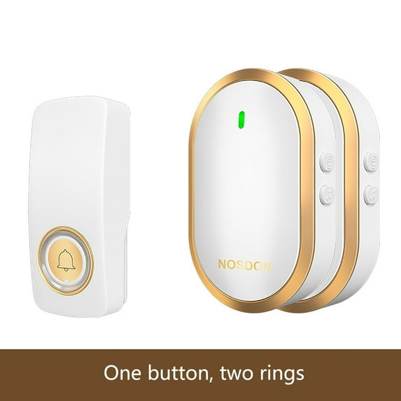 Doorbell Wireless Self Generating Household Long- Distance One Drag Two Intelligent Remote Control Elderly Pager Gold Free Size