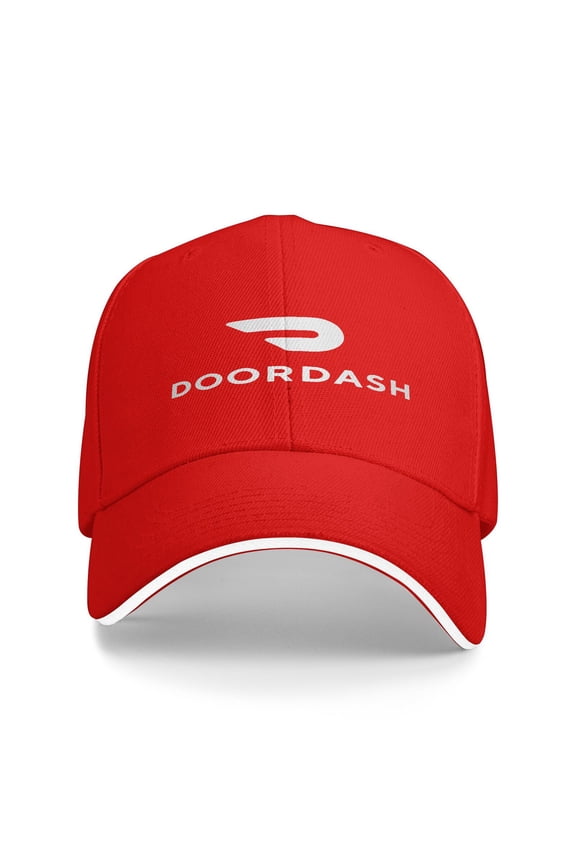 Doordash Baseball Cap Golf Dad Hat Adjustable Original Classic Low Profile Polyester Hat Men Women-Red