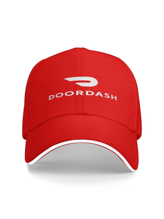 Doordash Baseball Cap Golf Dad Hat Adjustable Original Classic Low Profile Polyester Hat Men Women-Red