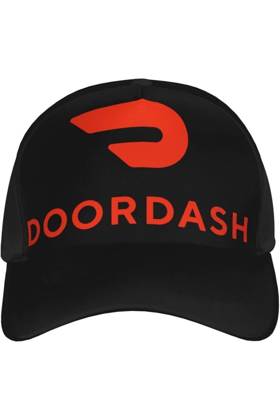 Doordashs Hat Curved Brim Baseball Cap Adjustable Snapback Cap for Men and Women Black