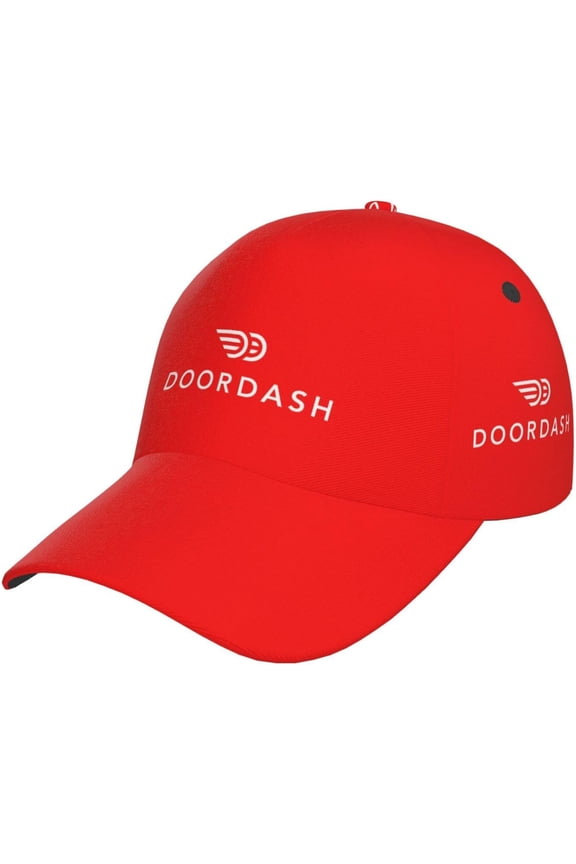 Doordashs Hat Curved Brim Baseball Cap Adjustable Snapback Cap for Men and Women Black