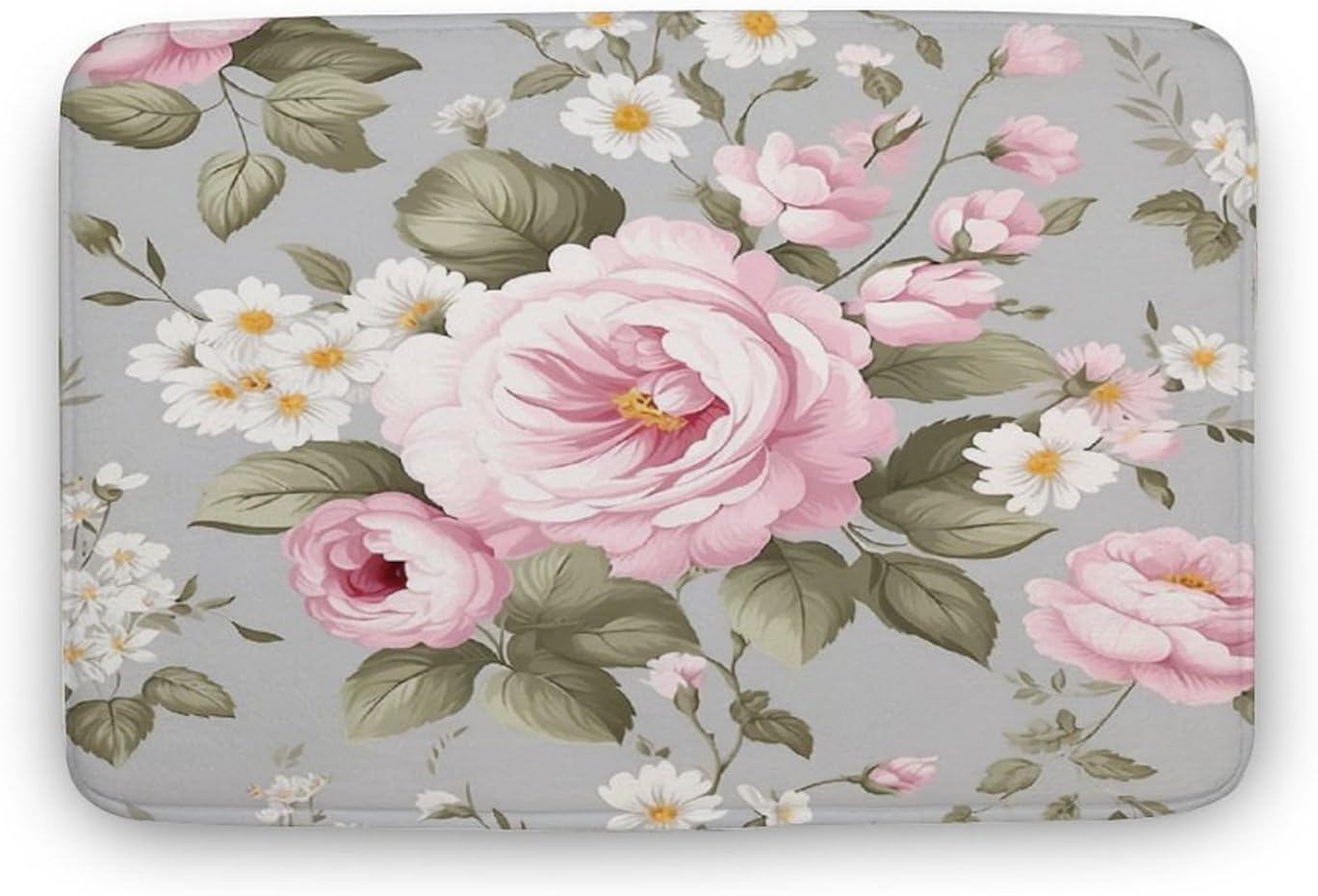 Lunarable Floral Bath Mat - Daisy Flowers Spring Design, Plush Soft, Non-Slip Backing, 29.5"x17.5", Machine Washable - View #6