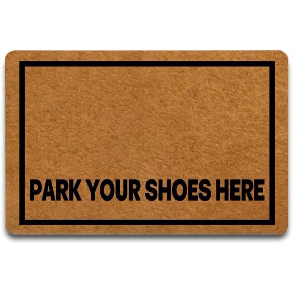 Doormat 16x24 Inch Doormat Park Your Shoes Here Indoor Outdoor With Rubber Backing Rug Non-Slip Door Mat Entry Front Floor Mat Home Decor Gift For Women Men