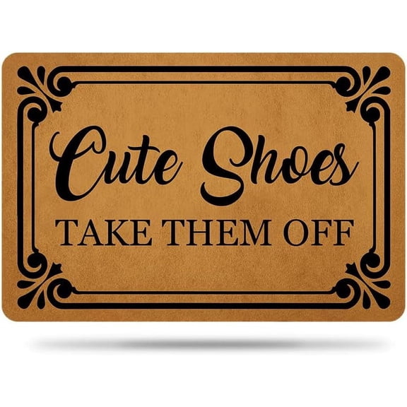 Doormat 16x24 Inch Floor Rug Welcome Mats For Front Door Outdoor Entry Cute Shoes Take Them Off Doormat Non-Slip Rubber Mat For Home Indoor Farmhouse Funny Kitchen Rugs Patio Gift For Women Men
