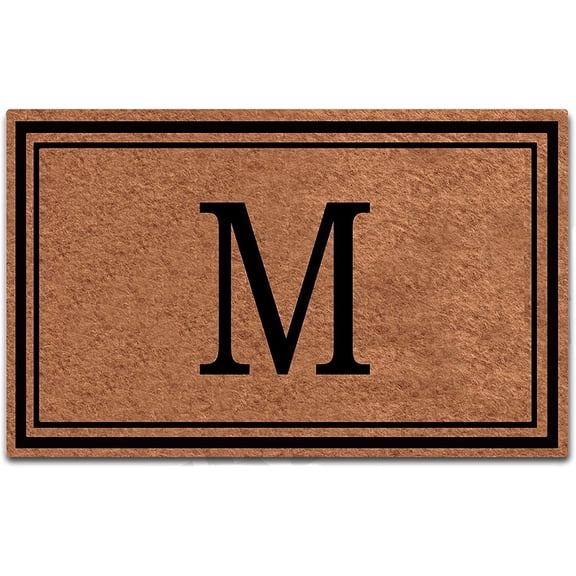 Doormat 16x24 Inch Funny Doormat M Entrance Floor Mat Rubber Non-Slip Backing Entry Way Door Mat Gift For Women Men