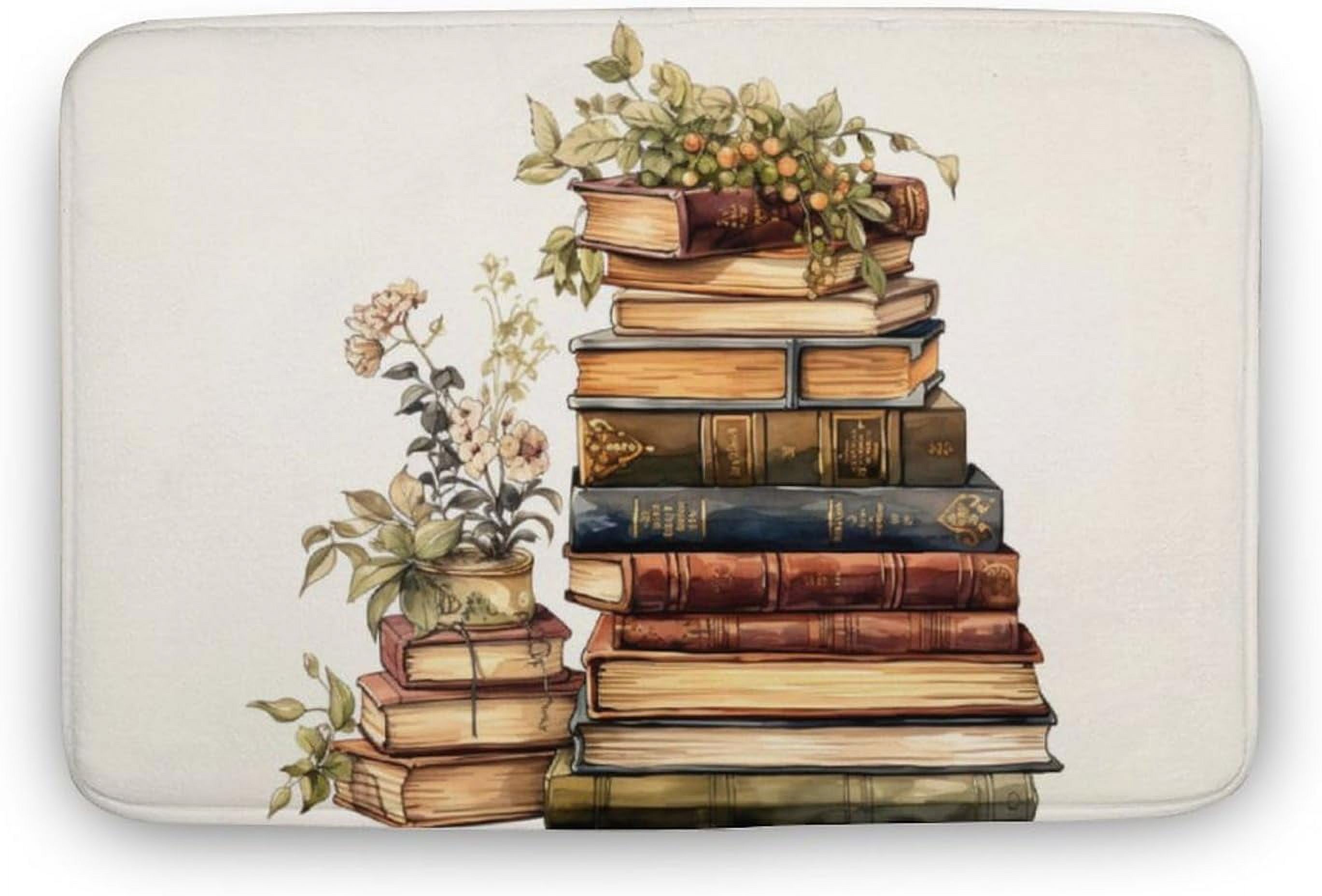Doormat 16x24 Inch Strunt Books and Flowers Bath Mats Door Mats for ...