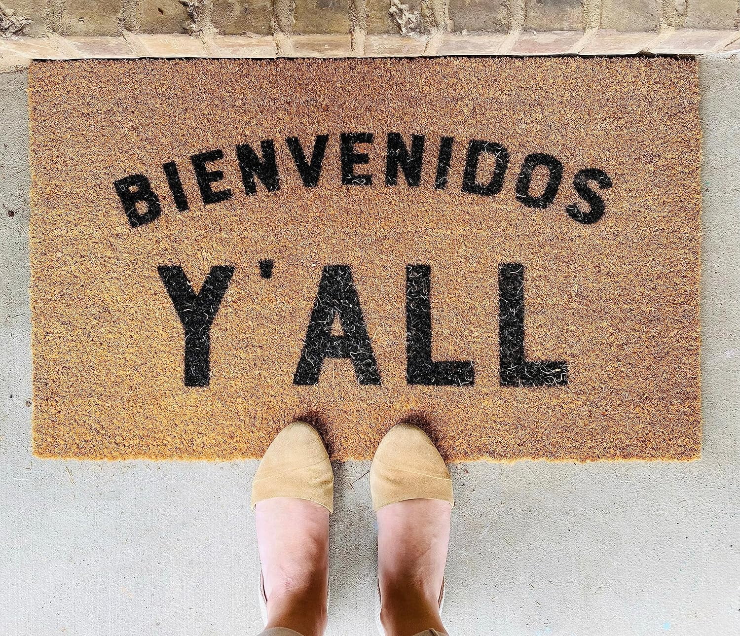 Felpudo de 17x30 Pulgadas, Recibido Y'All, Felpudo de Bienvenida de Texas, Regalo Español, Felpudo Bilinge, Felpudo Sureño, Regalo para Amigos para Mujer y Hombres