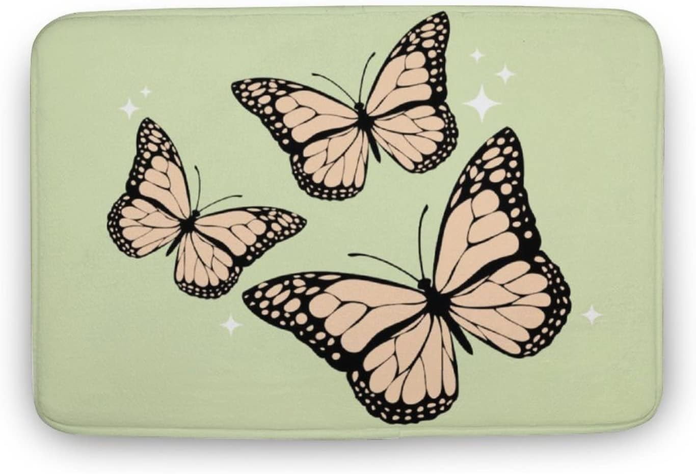 Doormat 17x30 Inch Butterflies Door Mat Spring Butterfly Indoor Outdoor ...