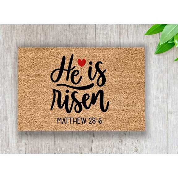 Doormat 17x30 Inch Door Mat He Is Risen Entrance Way Rugs Doormats Soft Non-Slip Bath Rugs Floor Mats For Home Kitchen Bathroom Gift For Women Men