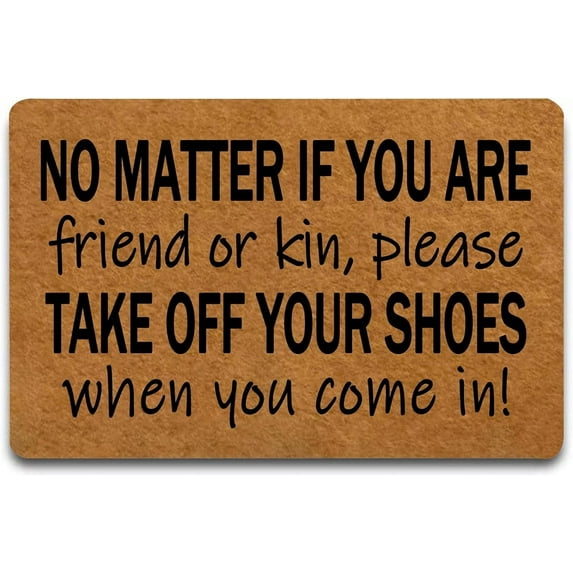 Doormat 17x30 Inch Doormat Take Off Your Shoes Indoor Outdoor With Rubber Backing Rug Non-Slip Doormat Entry Front Floor Mat Gift For Women Men