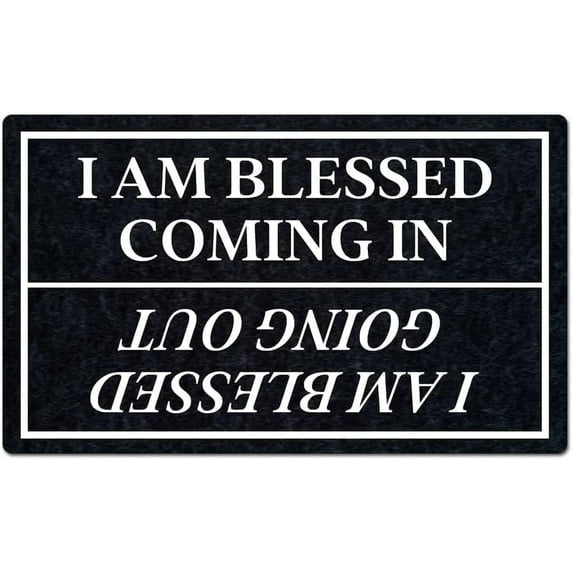 Doormat 17x30 Inch Floor Rug Indoor Mat For Carpet I Am Blessed Coming In I Am Blessed Going Out Home Decoration Doormat Entrance Way Door Mats Front Indoor Welcome Doormat For Porch Home Indoor