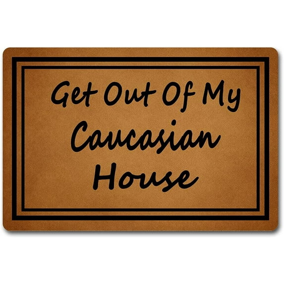 Doormat 17x30 Inch Funny Welcome Doormat Front Porch Rugs Get Out Of My Caucasian House Funny Doormat For Entrance Way Monogram Mats For Front Door No Slip Kitchen Rugs And Mats Gift For Women Men